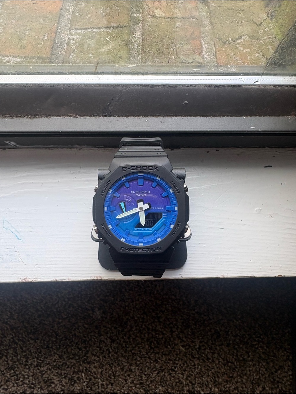G-Shock Black Watch with Blue Dial